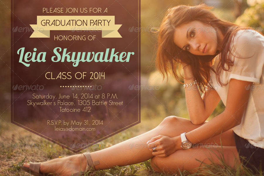 Simple Graduation Party Invitation, Print Templates GraphicRiver